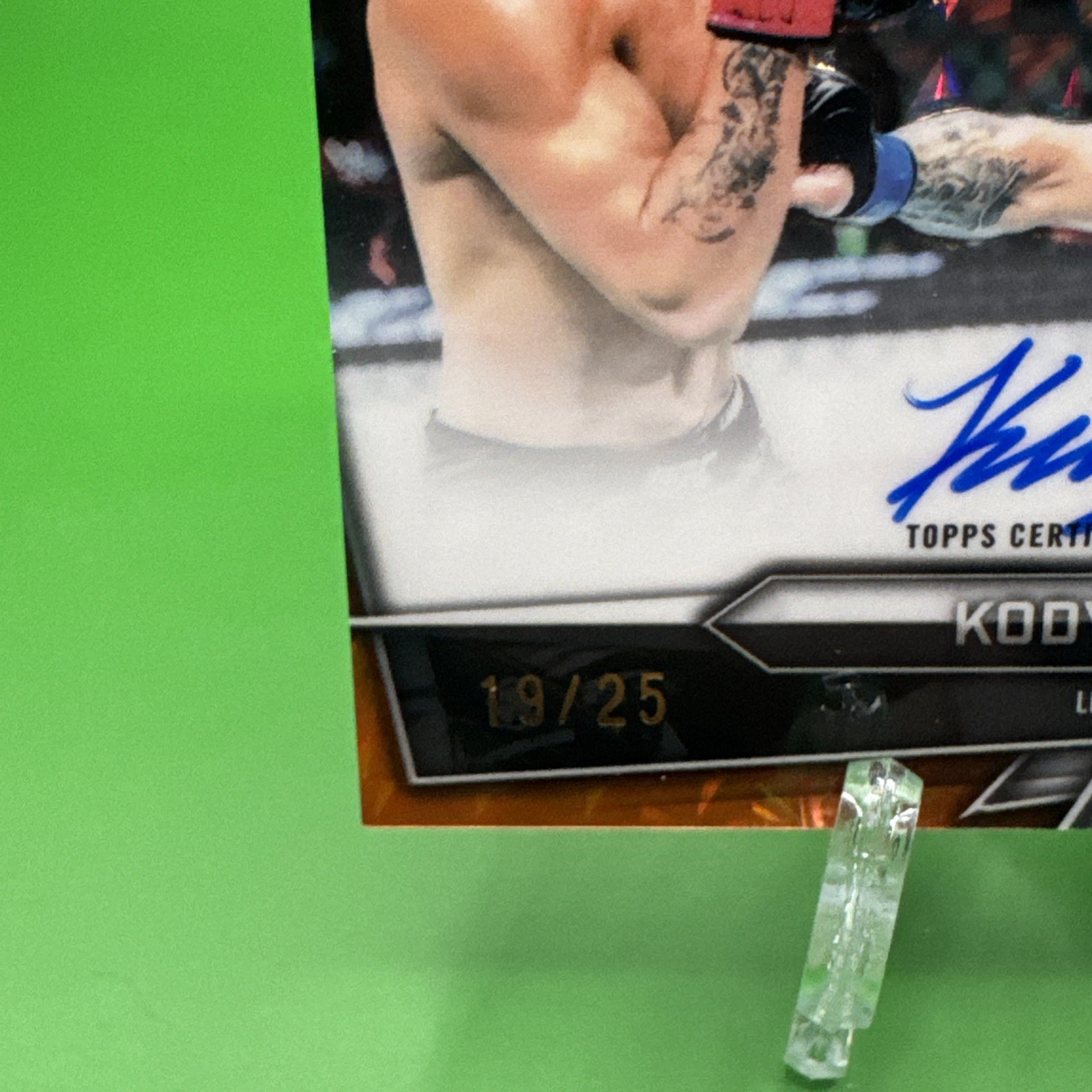 2026 Topps Chrome UFC Kody Steele Autograph Orange Geometric On Card Auto 19 /25