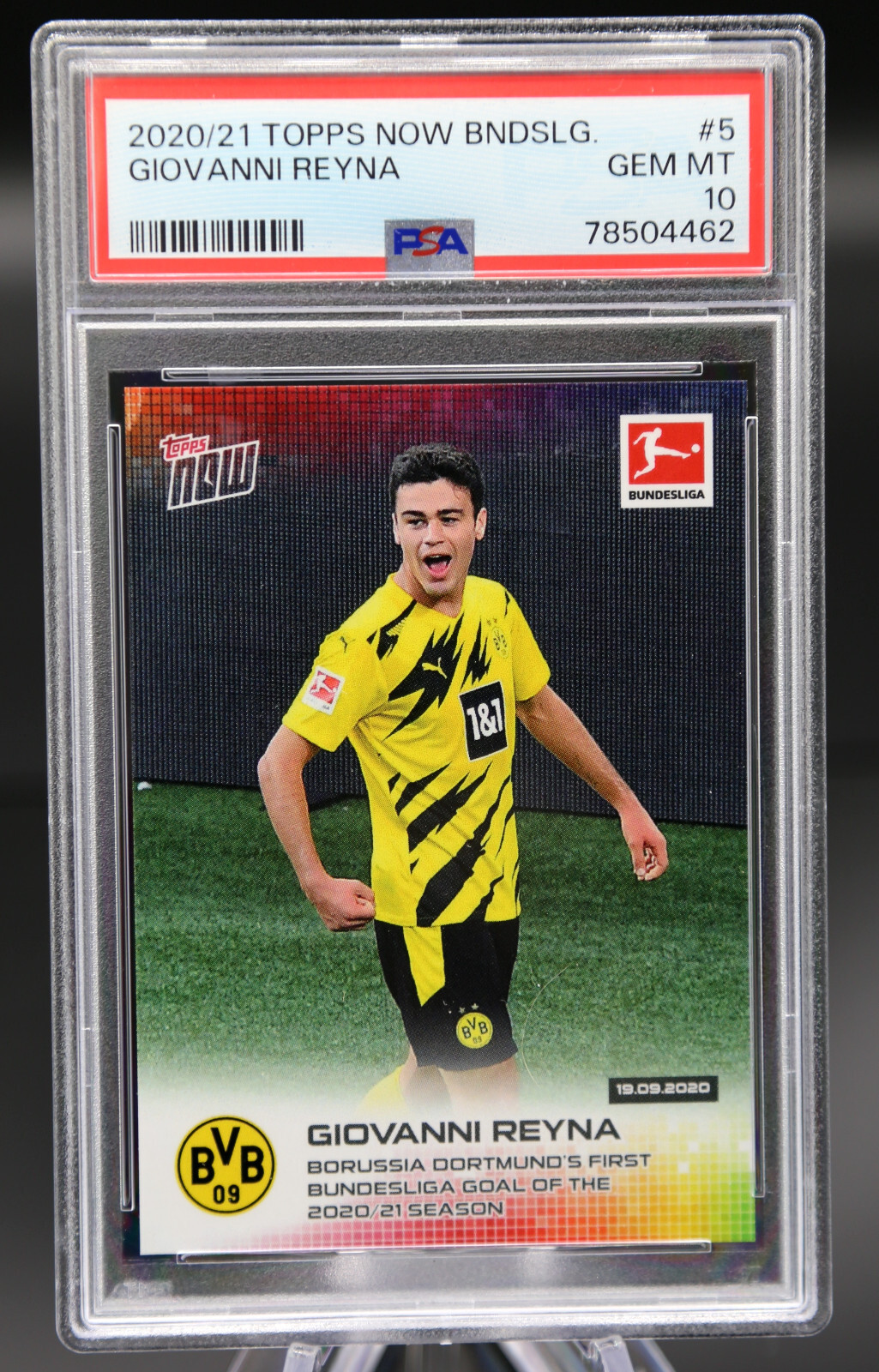 2020 Topps Now Bundesliga GIOVANNI REYNA #5 PSA 10 Gem Mint 💎 PR /2675 🔥 ⚽️