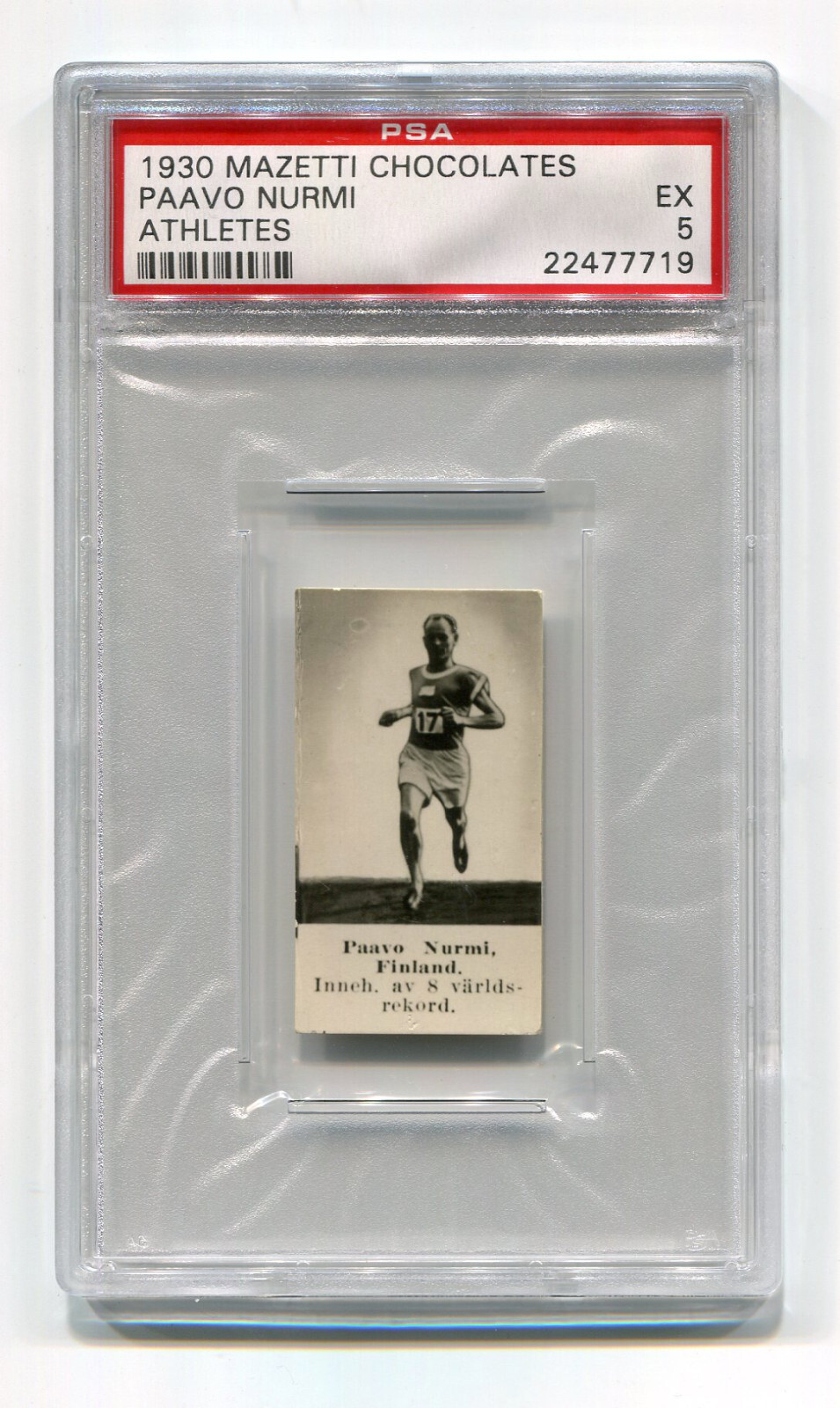 1930 Mazetti Black Tint Paavo Nurmi PSA 5 EX Running HOF Olympics Pop 1 Highest