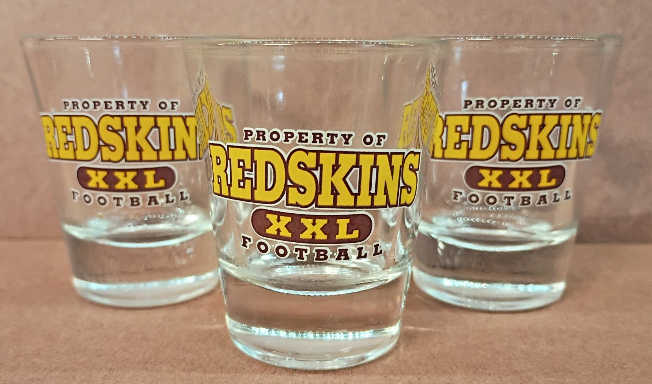 NFL Washington Redskins Football Set Of 3 Shot Glasses ‘Property Of’