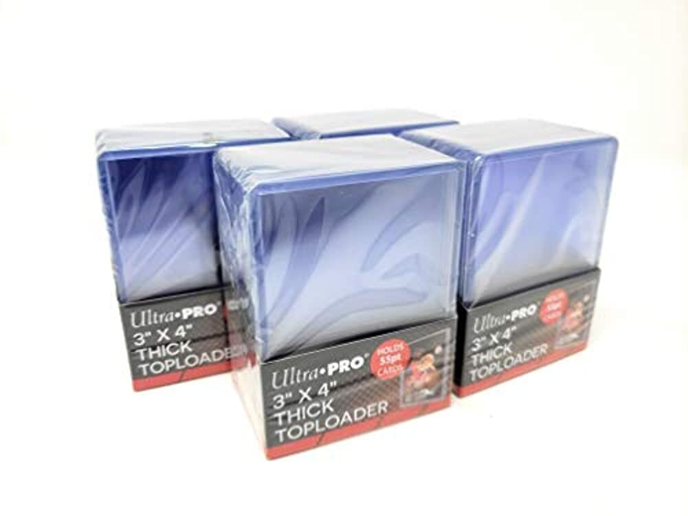 Ultra Pro Toploaders 4 Packs of 25 Holds Cards Up to 55pt Thick 100 Total