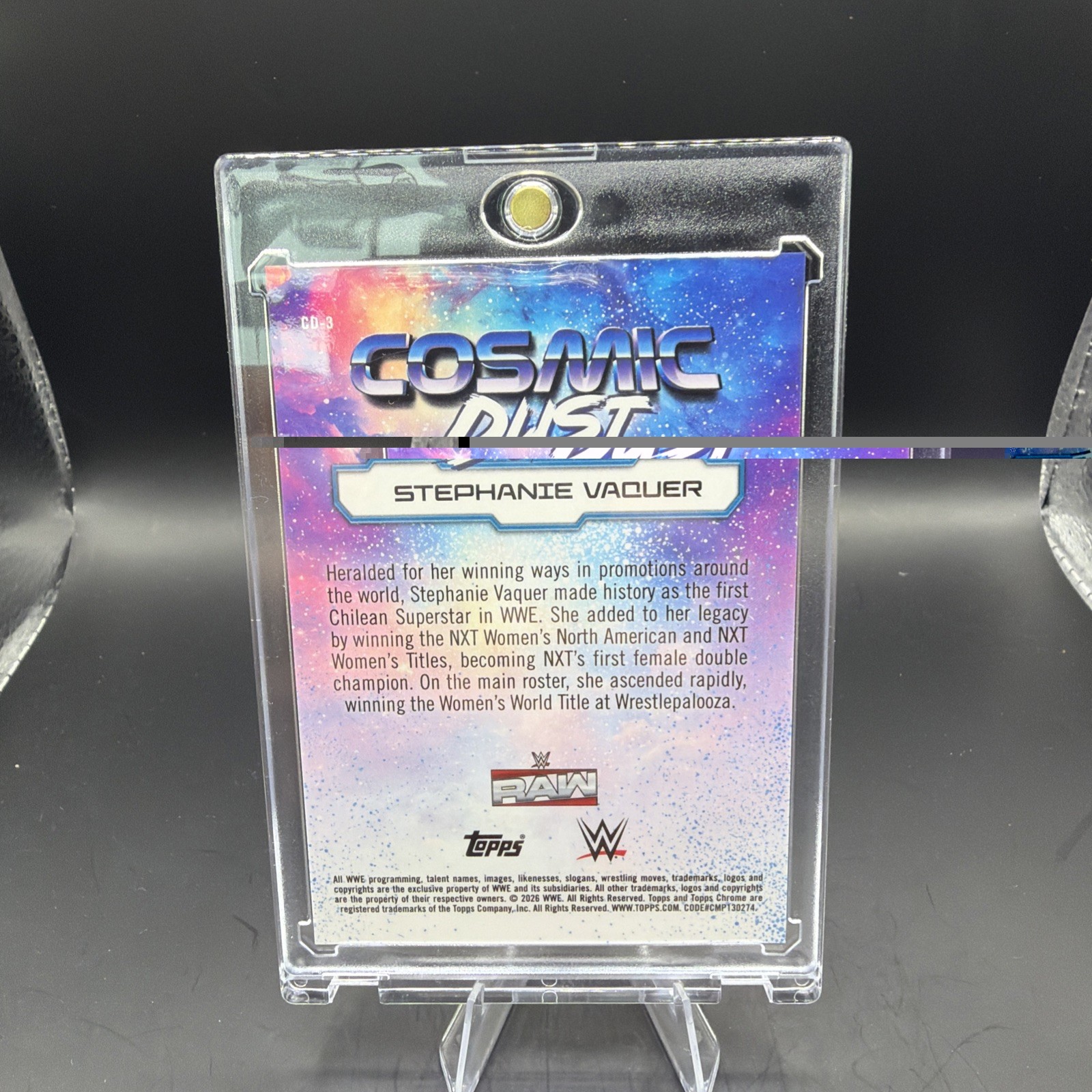 2026 Topps Chrome Cosmic WWE Stephanie Vaquer Cosmic Dust SSP CD-3 1:2000 Packs