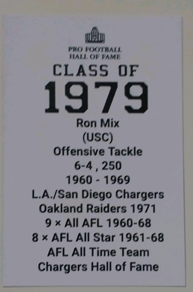 Ron Mix Custom 4×6 Art Card Oakland Raiders Football HOF Class 1979 New 2025