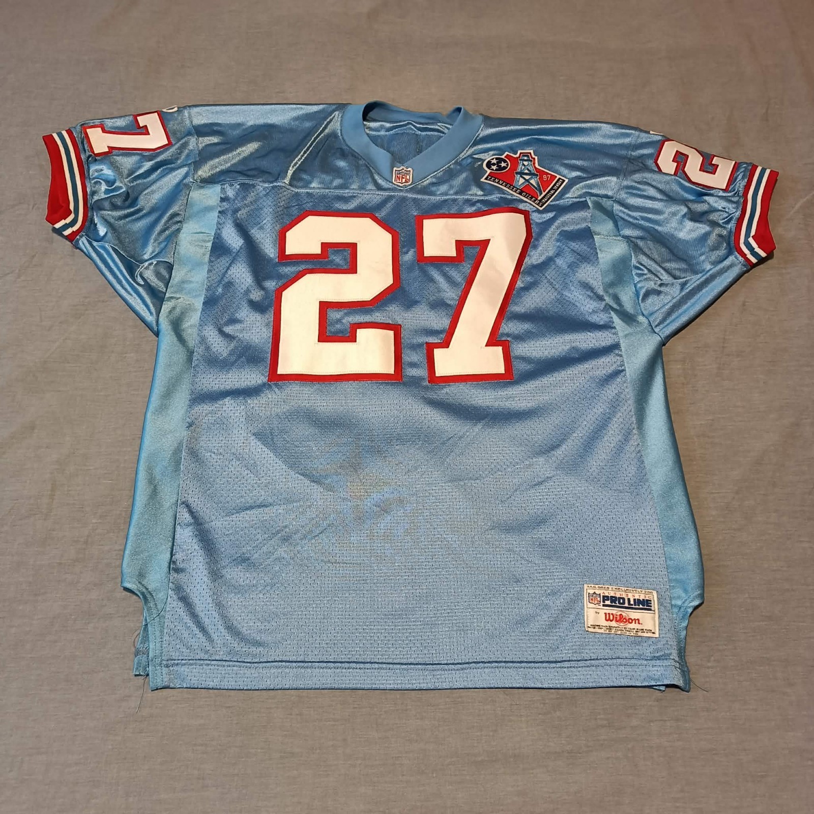 Tennessee Oilers Eddie George #27 Authentic Pro Line Wilson Jersey