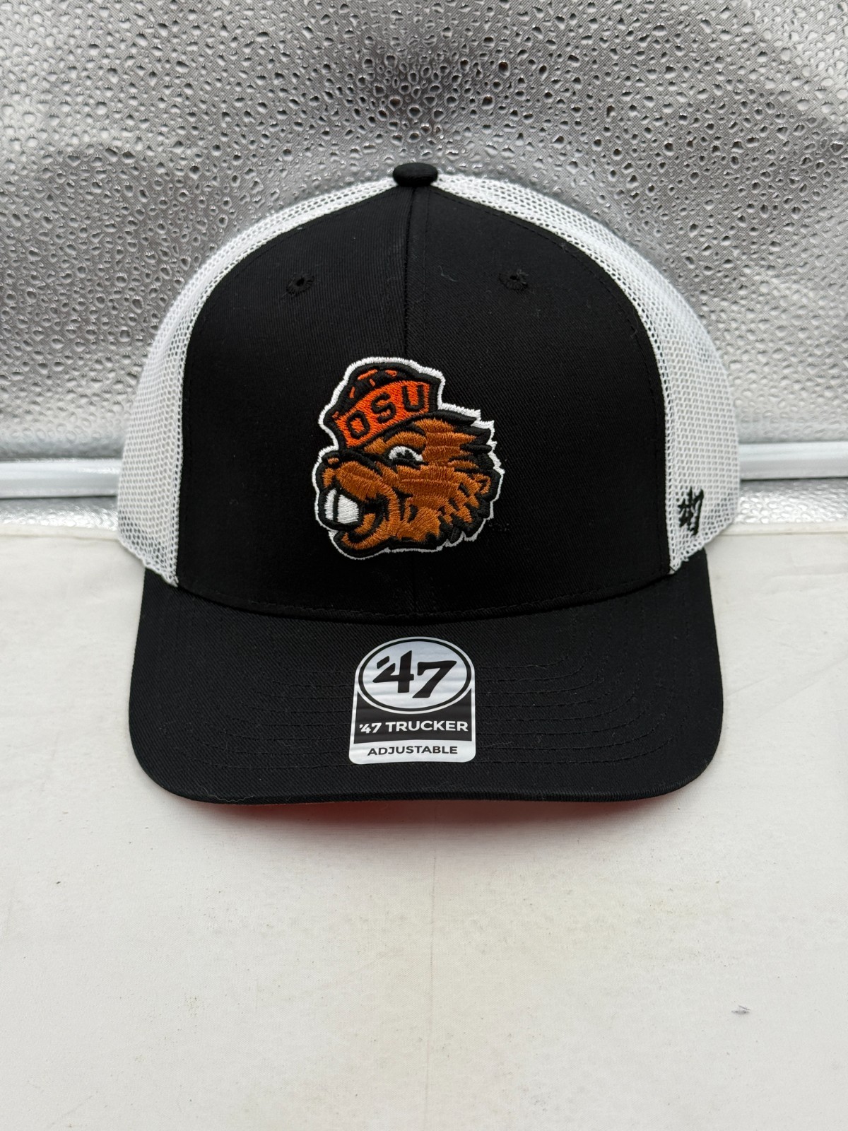 Oregon State Beavers NCAA ’47 Brand Throwback Black Trucker Mesh Adjustable Hat
