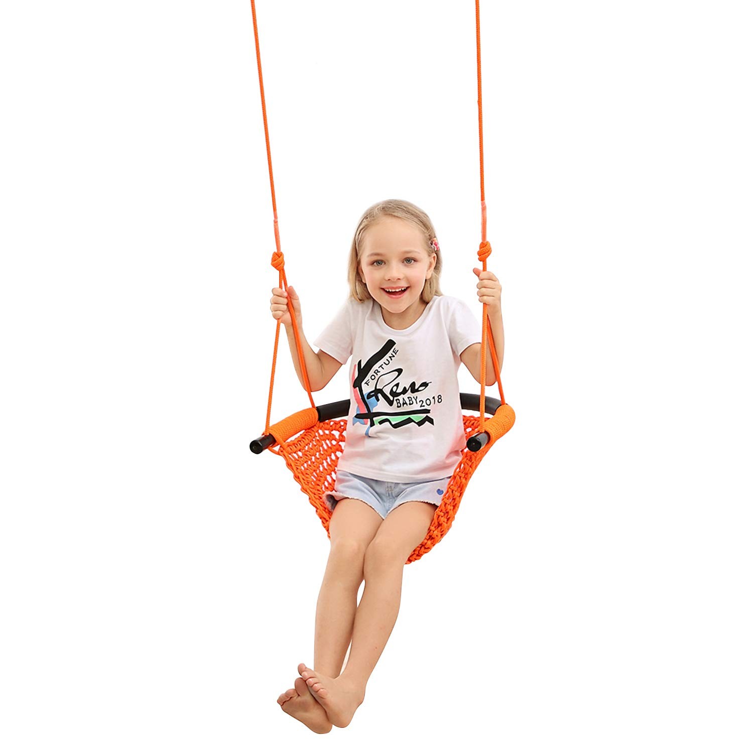 Jksmart Swing Seat For Kids Heavy Duty Rope Play Secure Children Swing