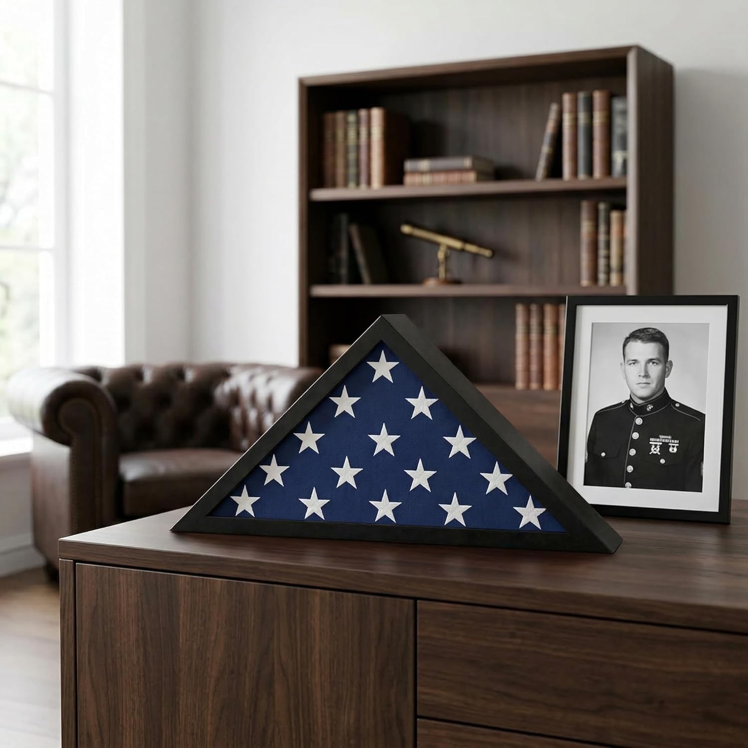 Triangular Flag Display Case for 5×9.5′ Flags – Perfect Military Tribute