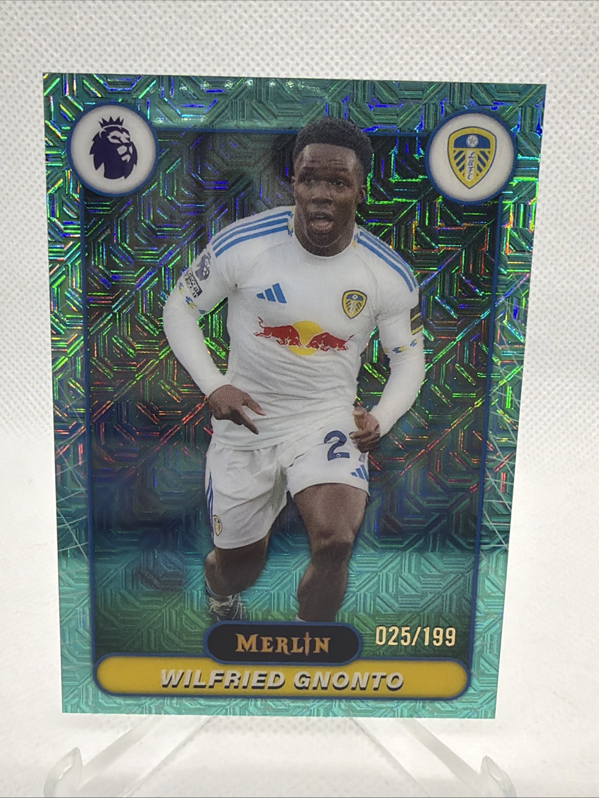 2025-26 Topps Merlin Premier League Wilfried Gnonto Aqua Refractor /199 Leeds
