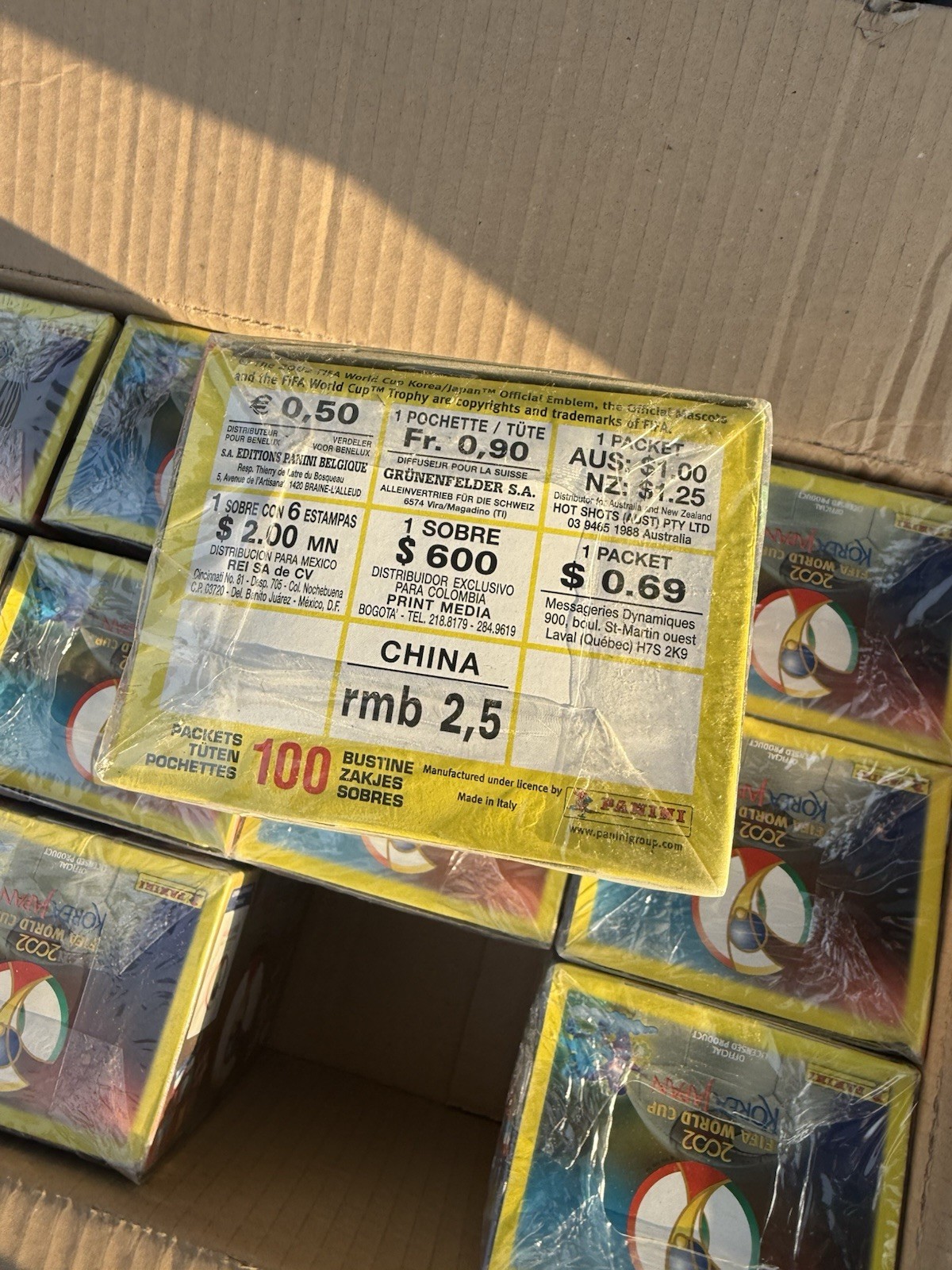 (1) Sealed Box From Case 2002 Panini World Cup Stickers Korea and Japan