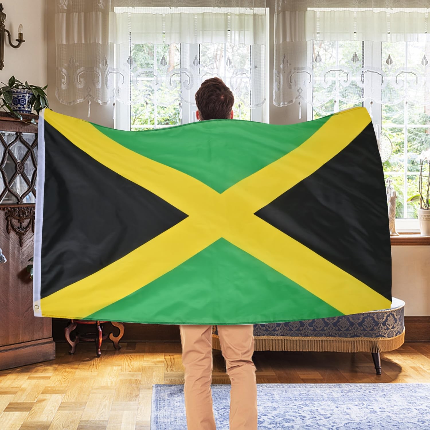AhfuLife Jamaica Flag Jamaican 3×5 Ft, Large 1 Pcs,