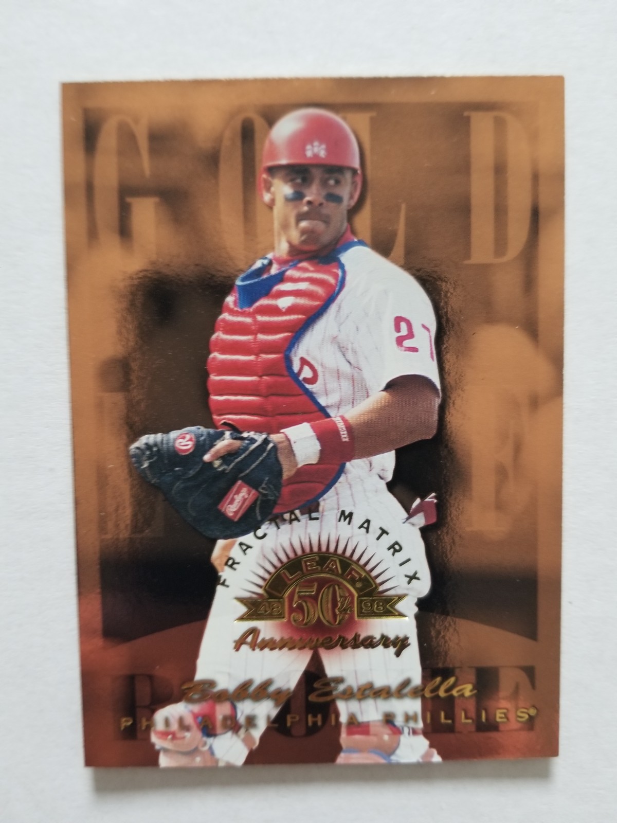 1998 Leaf Fractal Matrix Bronze Gold Leaf Rookie/1600 Bobby Estalella #180