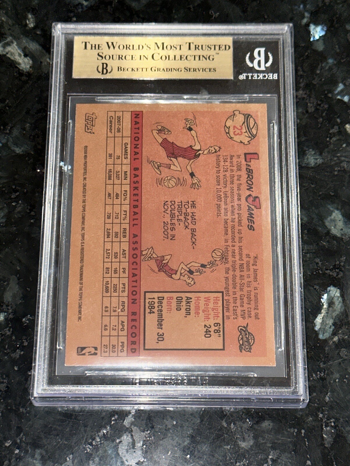 Pop 1 of 2!💎2008-09 LeBron James TOPPS RETRO 1958-59 VARIATIONS #23 BGS GEM 9.5