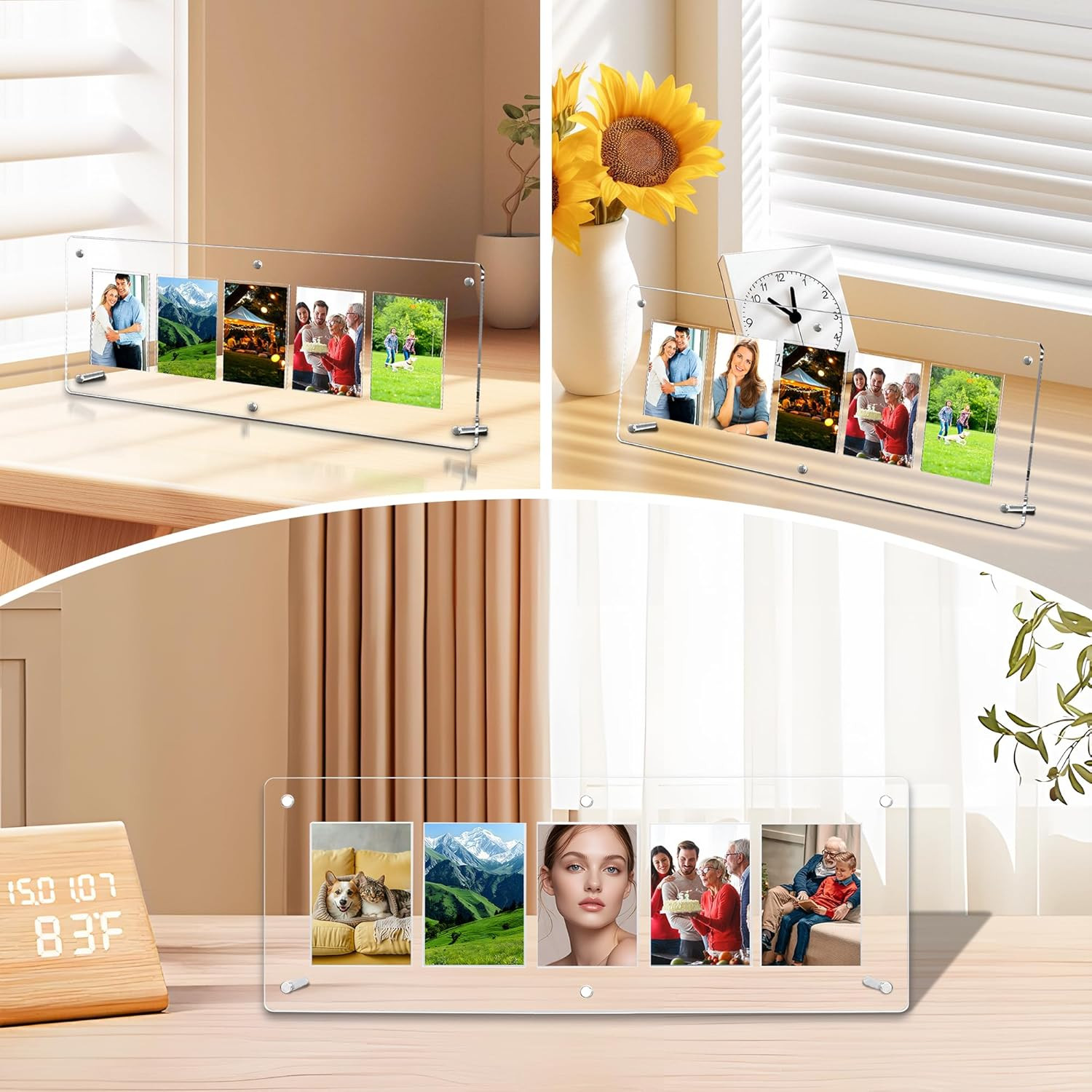 16″ Acrylic 5-Card Display Frame – For Trading Cards, PSA Graded Cards, Sports C