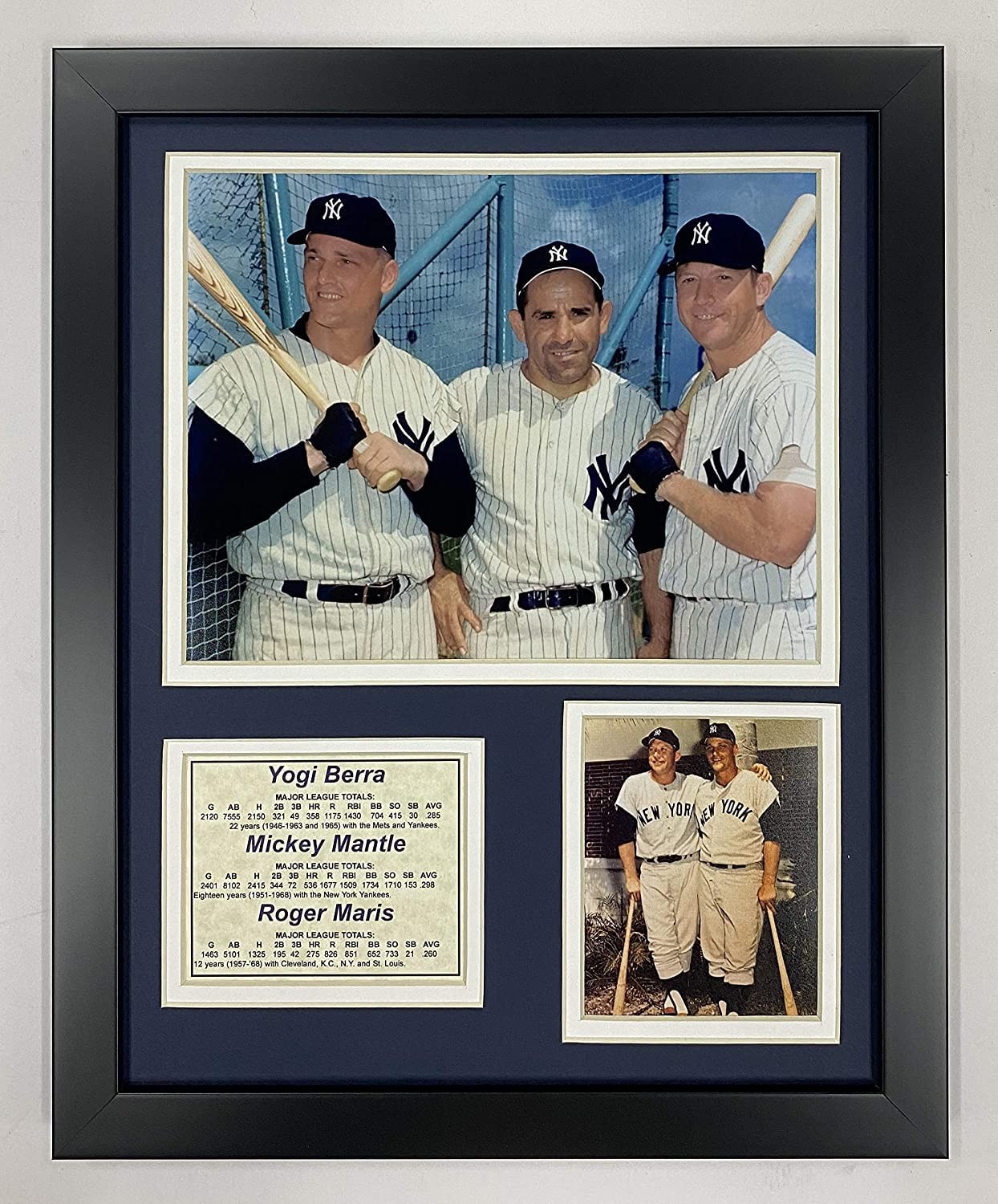 Legends Never Die York Yankees Yogi Berra Mickey Mantle And Roger Maris Framed