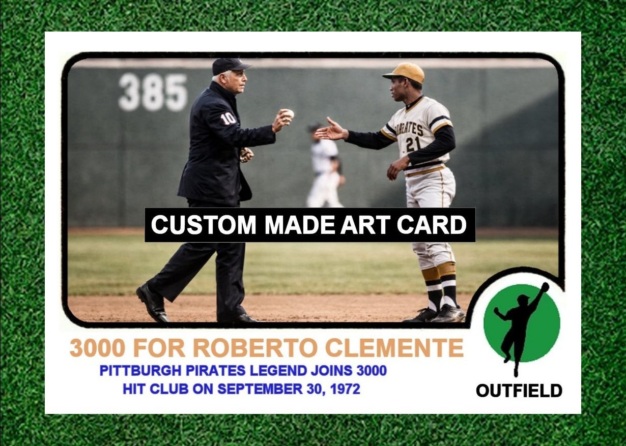 Roberto Clemente 3000 Hit Baseball Art Card