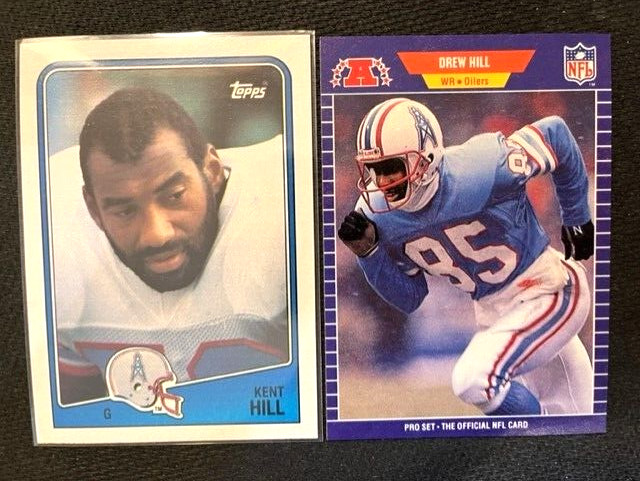 NFL – Kent Hill 1988 Topps & 1989 Pro Set Football – Oilers