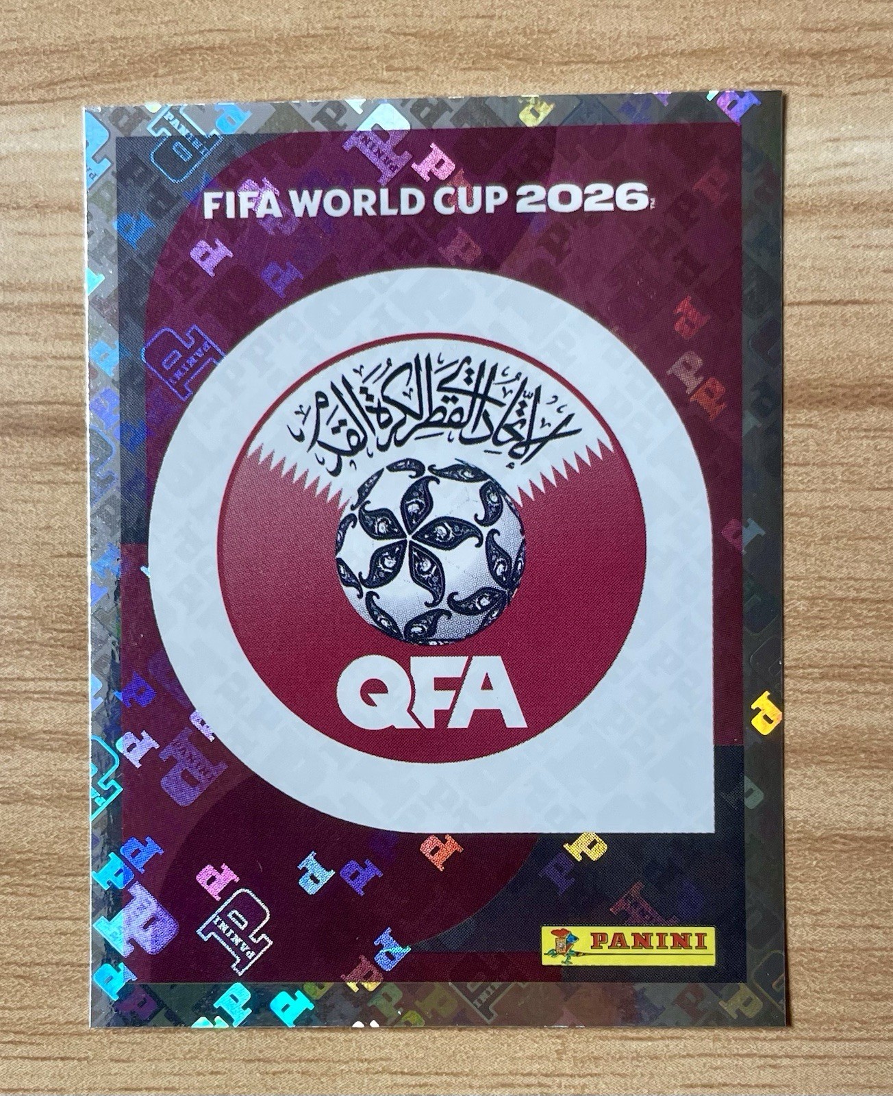 Panini FIFA World Cup 2026 Sticker QAT 1 Qatar Football Association QFA Badge