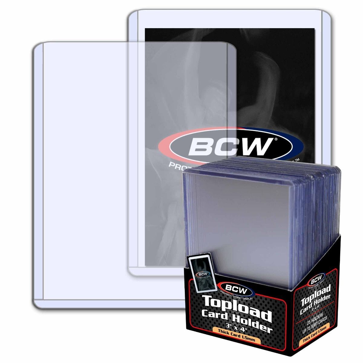 1 pack of 25 BCW 3″ x 4″ Thick Topload 59pt. Card Holders