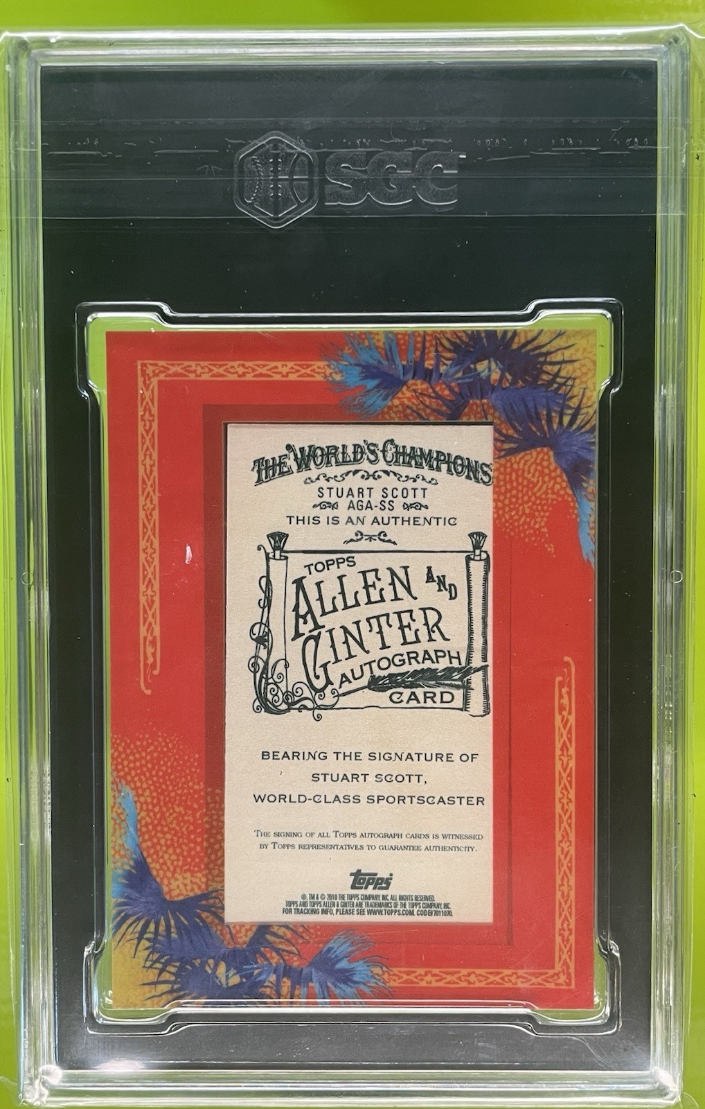RARE 2010 Topps Allen & Ginter SSP STUART SCOTT AUTO ESPN Sportscenter SGC 9