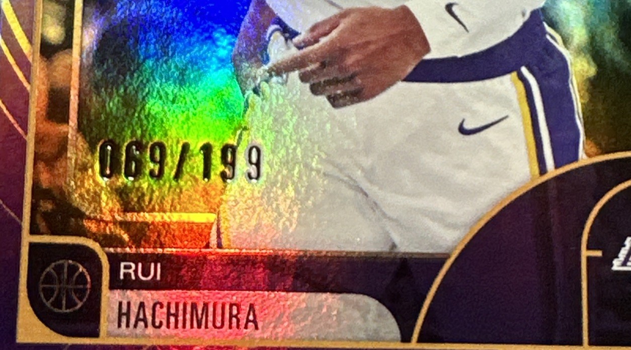2025-26 Topps NBA Hoops Rui Hachimura Rainbow Purple and Blue /199 #1