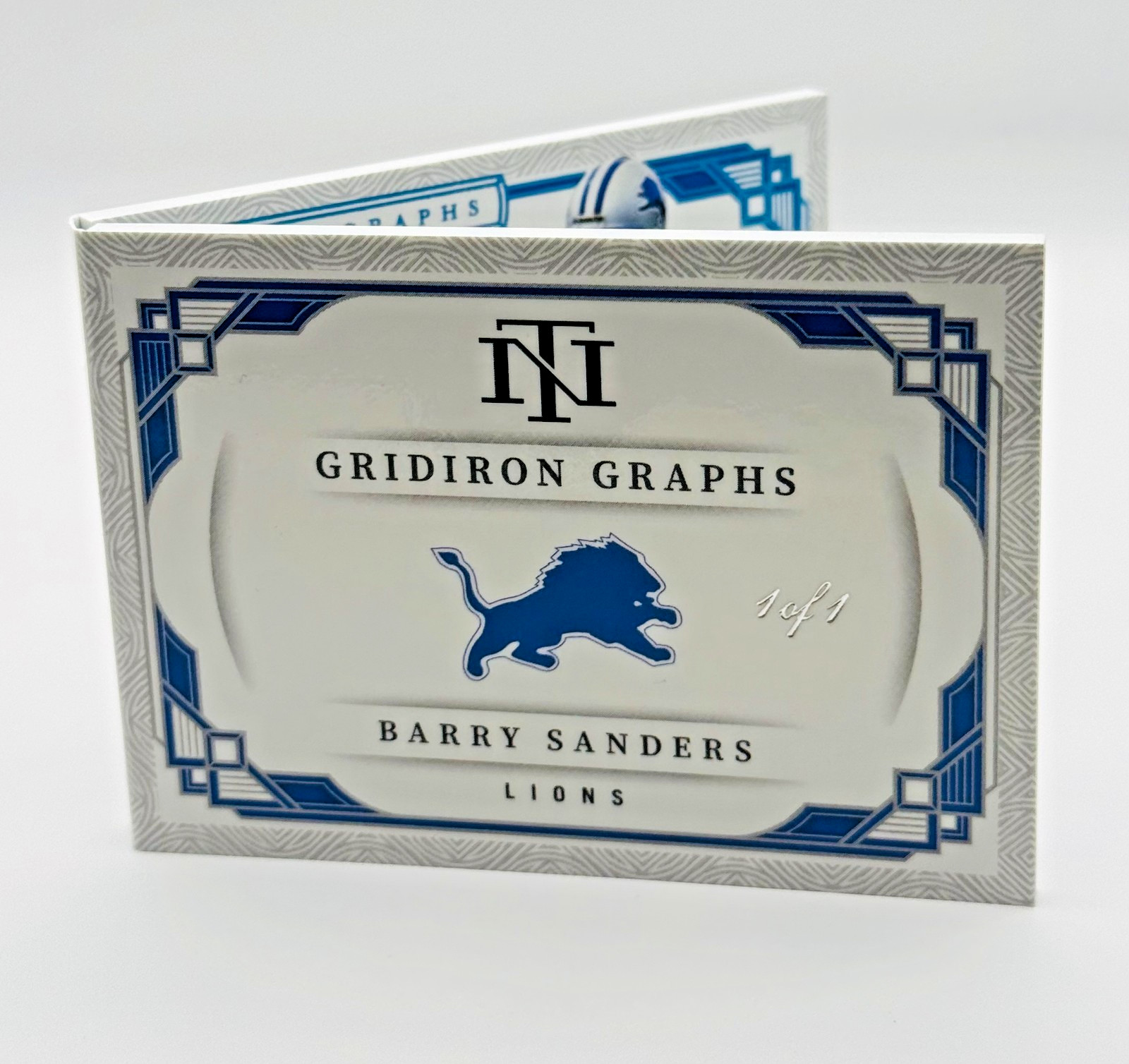 2025 National Treasures Barry Sanders Gridiron Graphs Booklet Auto 1/1 Lions HOF
