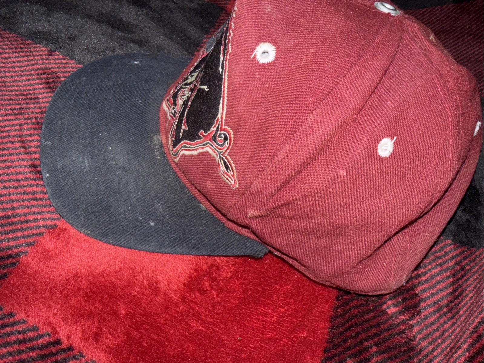 Vintage Arkansas Razorback Hat Cap Red Black Adult 7 1/4 Fitted Zephyr (WTF19)