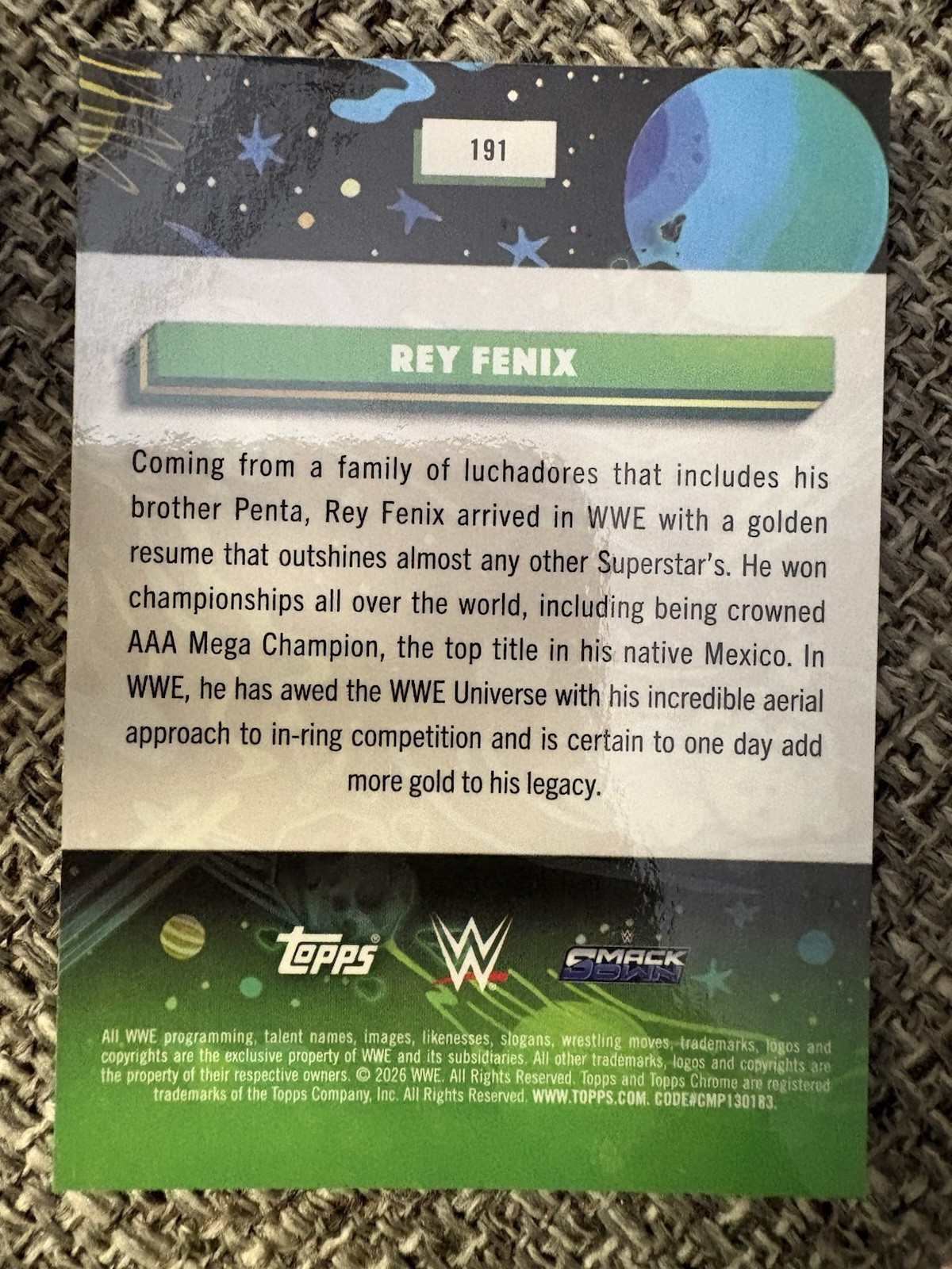 2026 WWE Topps Chrome Cosmic Blue /99