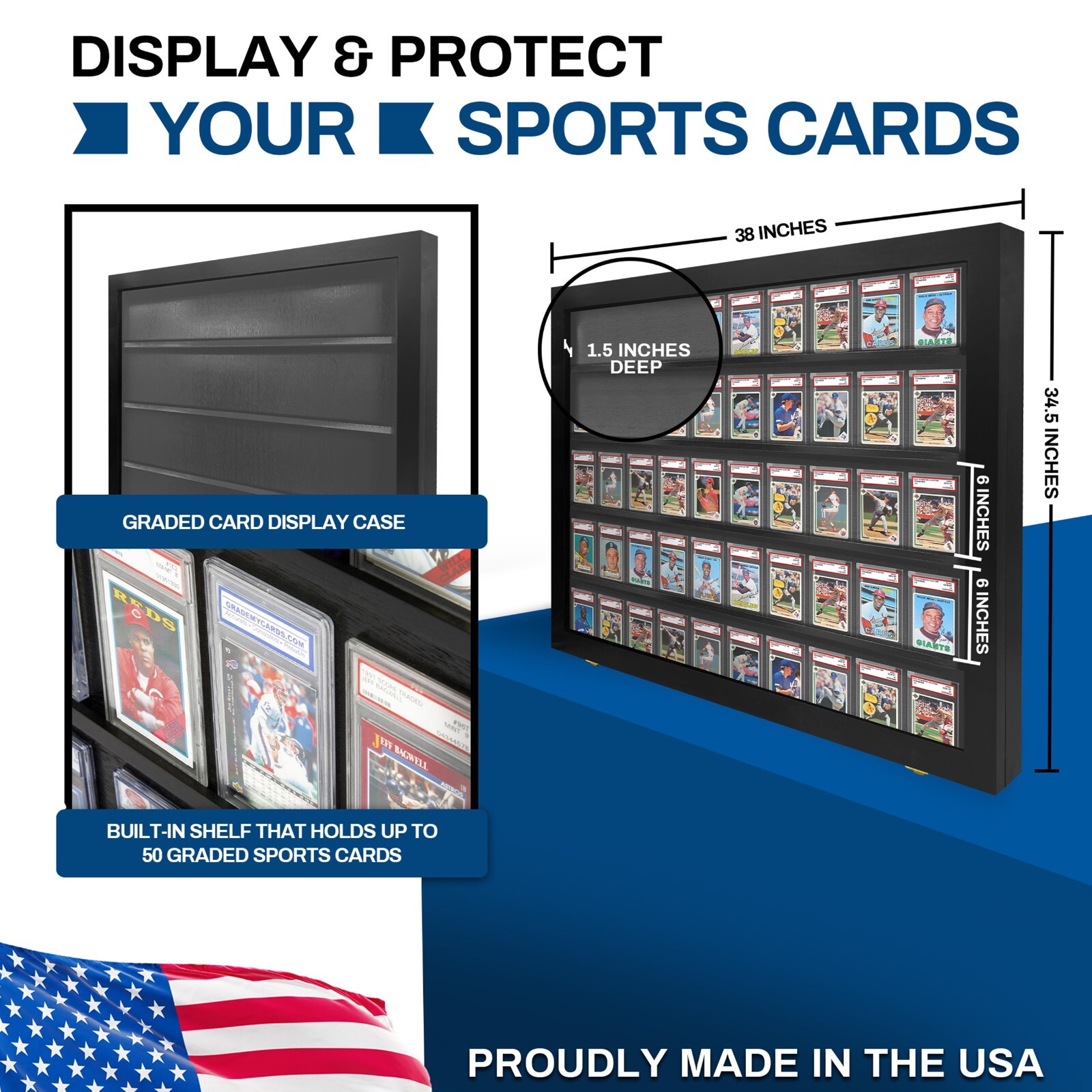 Sports Card Display Case 50 PSA Deep Beckett