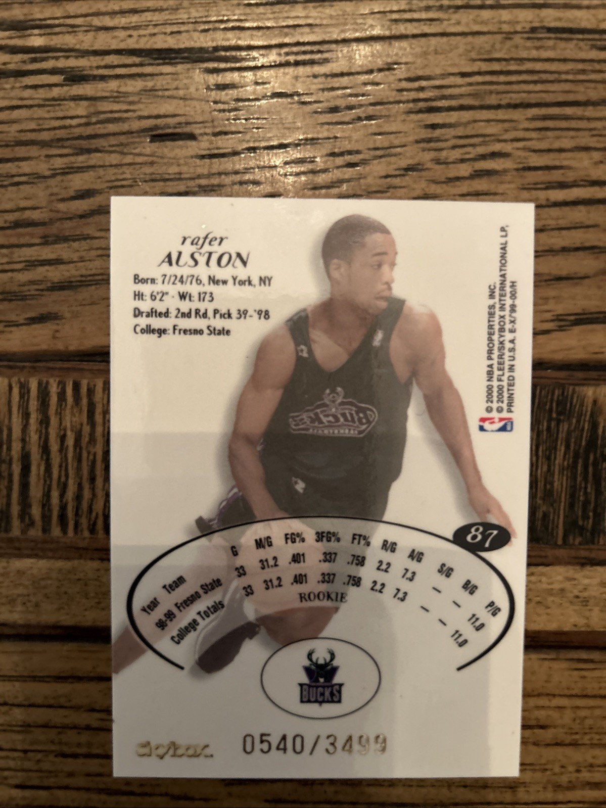 1999-00 Skybox EX Rafer Alston #87 Rookie SKIP 2 MY LOU And1 Legend /3499