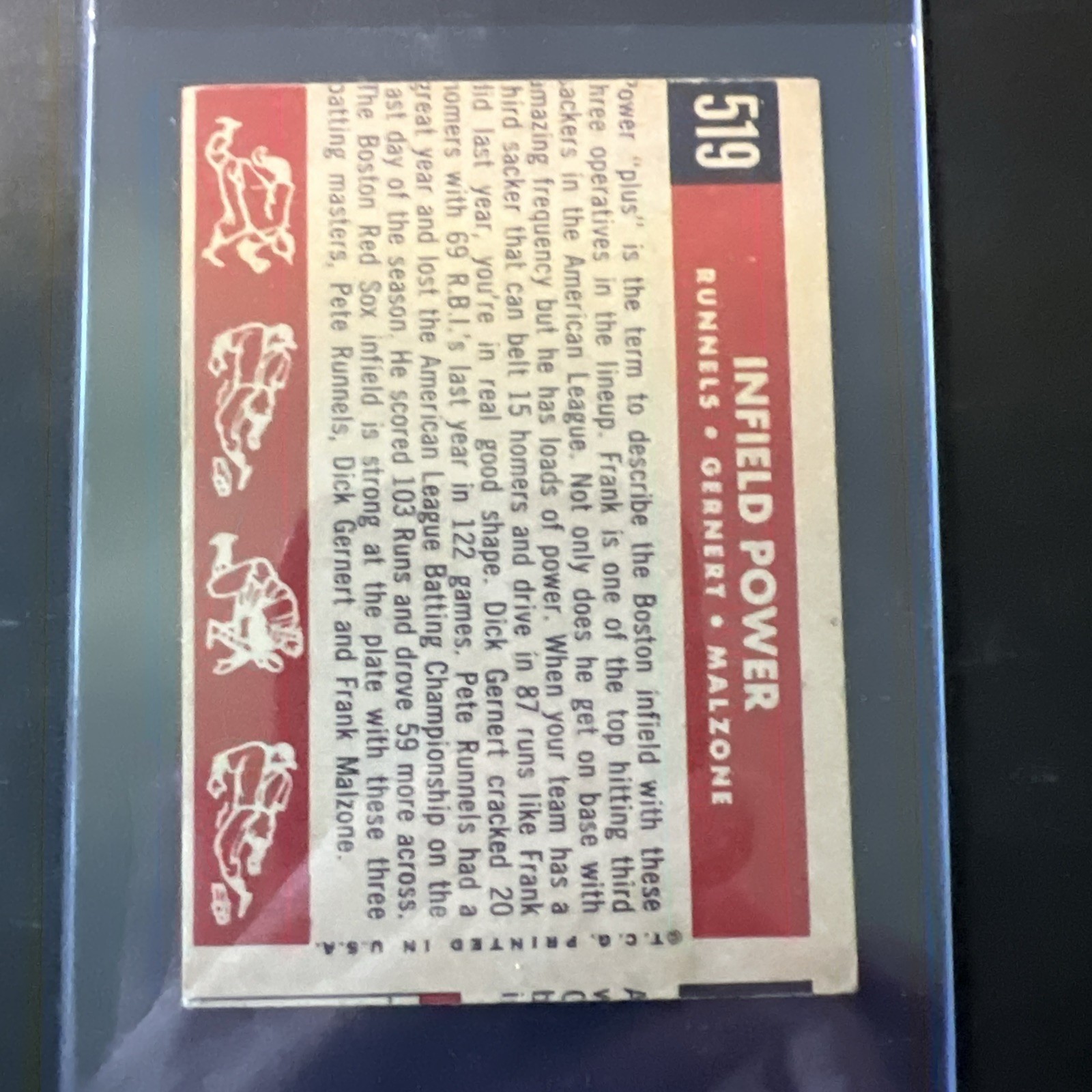 1959 Topps – High # Pete Runnels, Frank Malzone, Dick Gernert #519 GOC