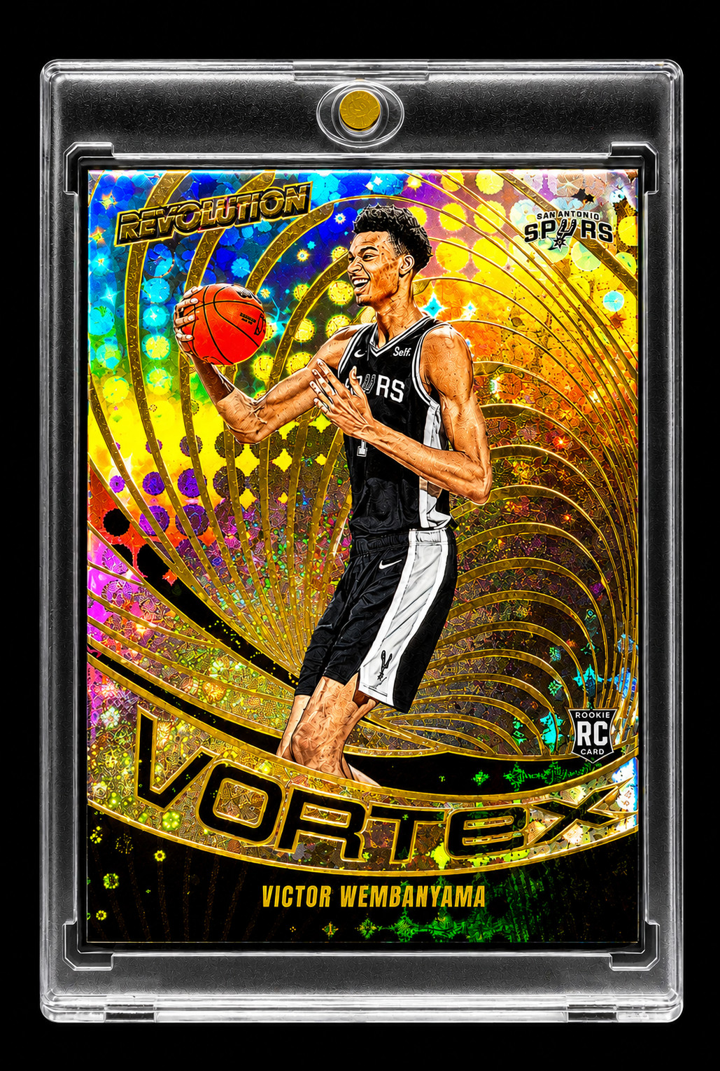 VICTOR WEMBANYAMA ROOKIE BLACK GOLD DISCO REFRACTOR Spurs Insert Holo 2023-24