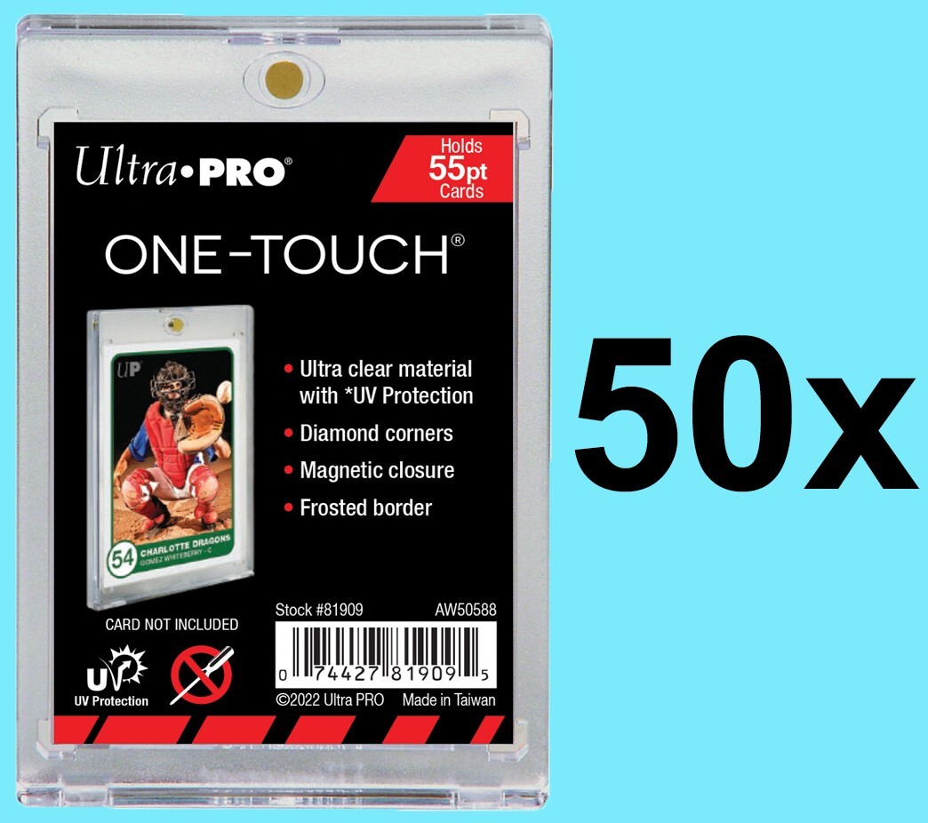 50 Ultra Pro 55pt ONE TOUCH MAGNETICS UV Card Holder Display Storage Case Sports
