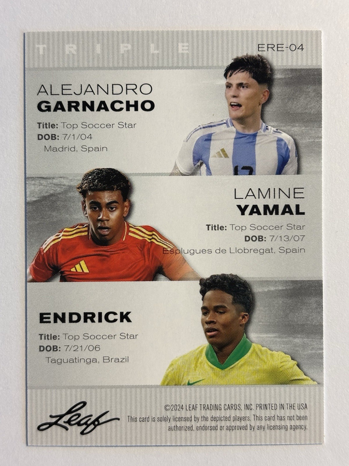 Messi *Pele*Ronaldo Yamal 2024 “Special Release” Triples Lot (10) Soccer Cards