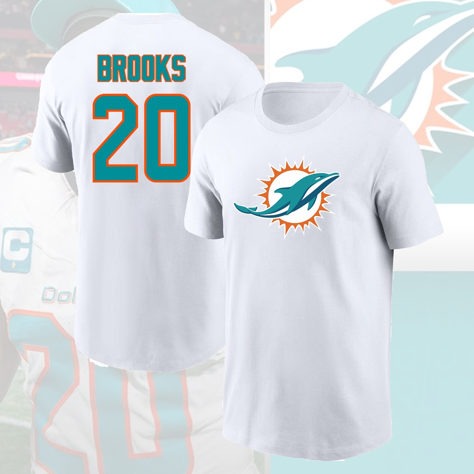 HOT!! Jordyn Brooks #20 Miami Dol.phins 2026 Player Name & Number Fan Apparel