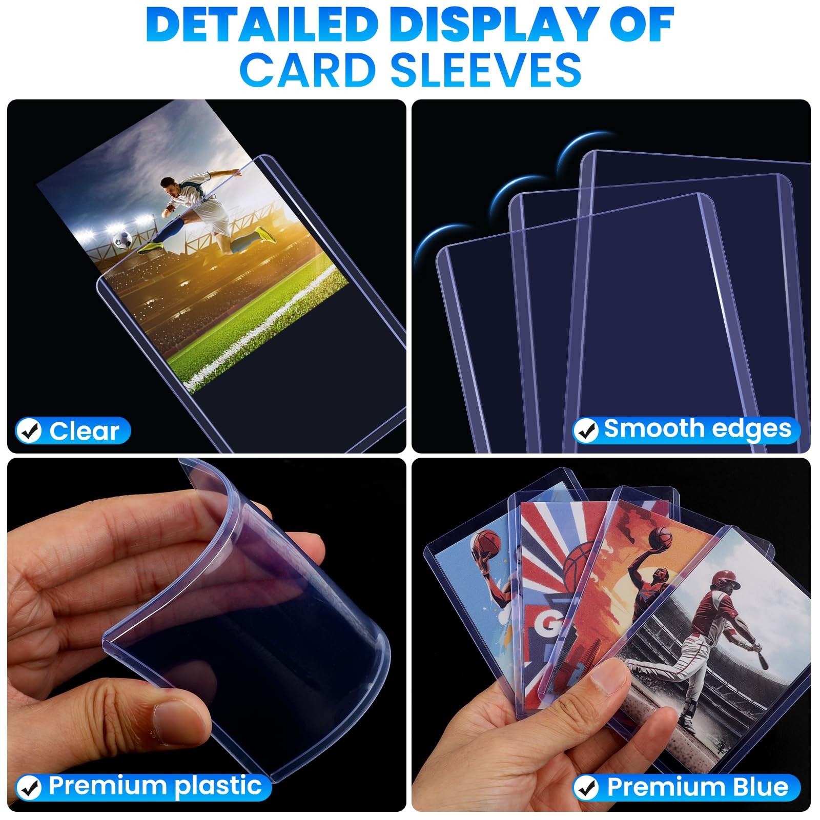 Trading Card Sleeves 1000 Pack Toploaders and Penny Sleeves Set