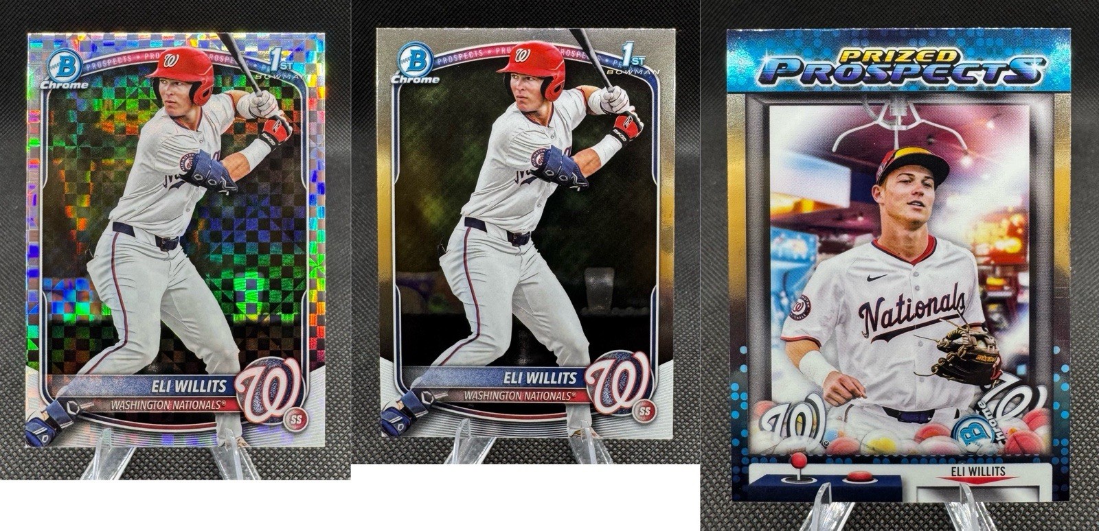 ELI WILLITS 2025 Bowman Draft Chrome 1st Bowman X-FRACTOR,CHROME & PRIZED PROS.