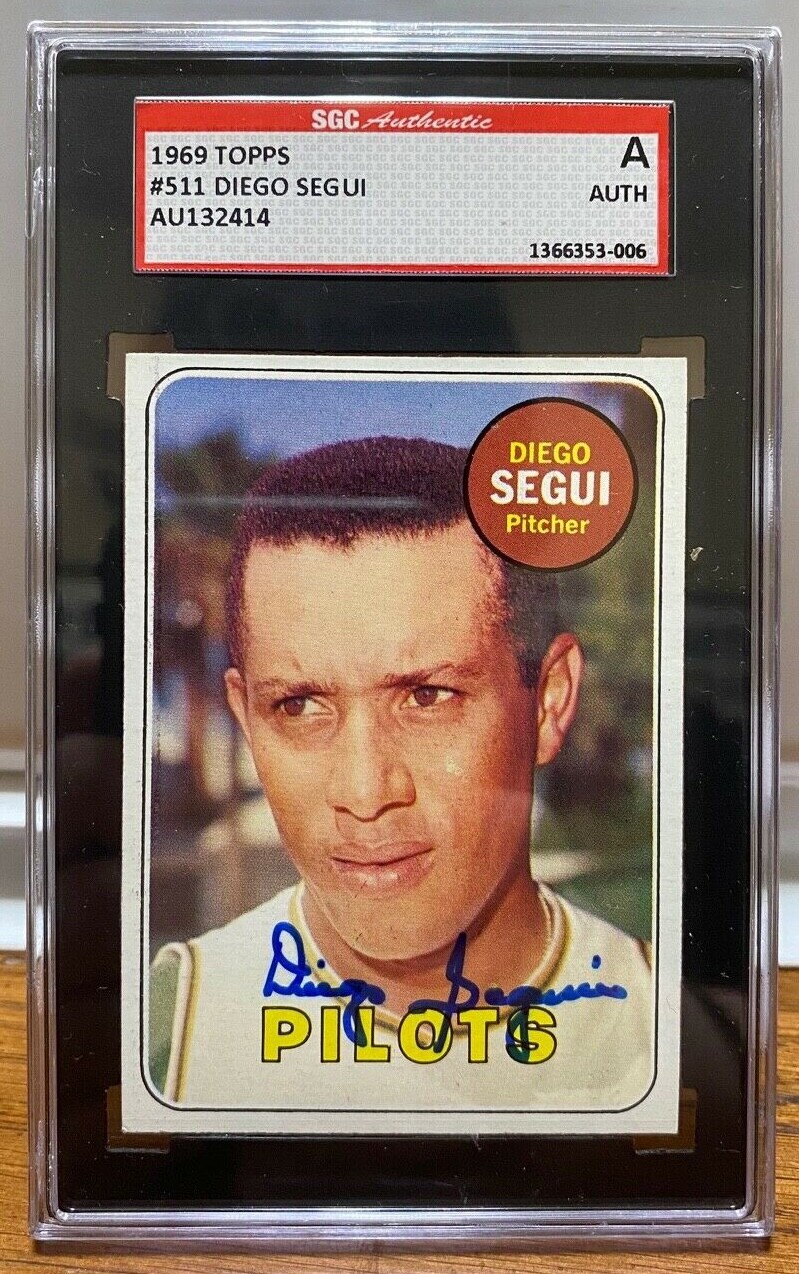 SEATTLE PILOTS signed DIEGO SEGUI #511 – 1969 Topps – AUTHENTICATED