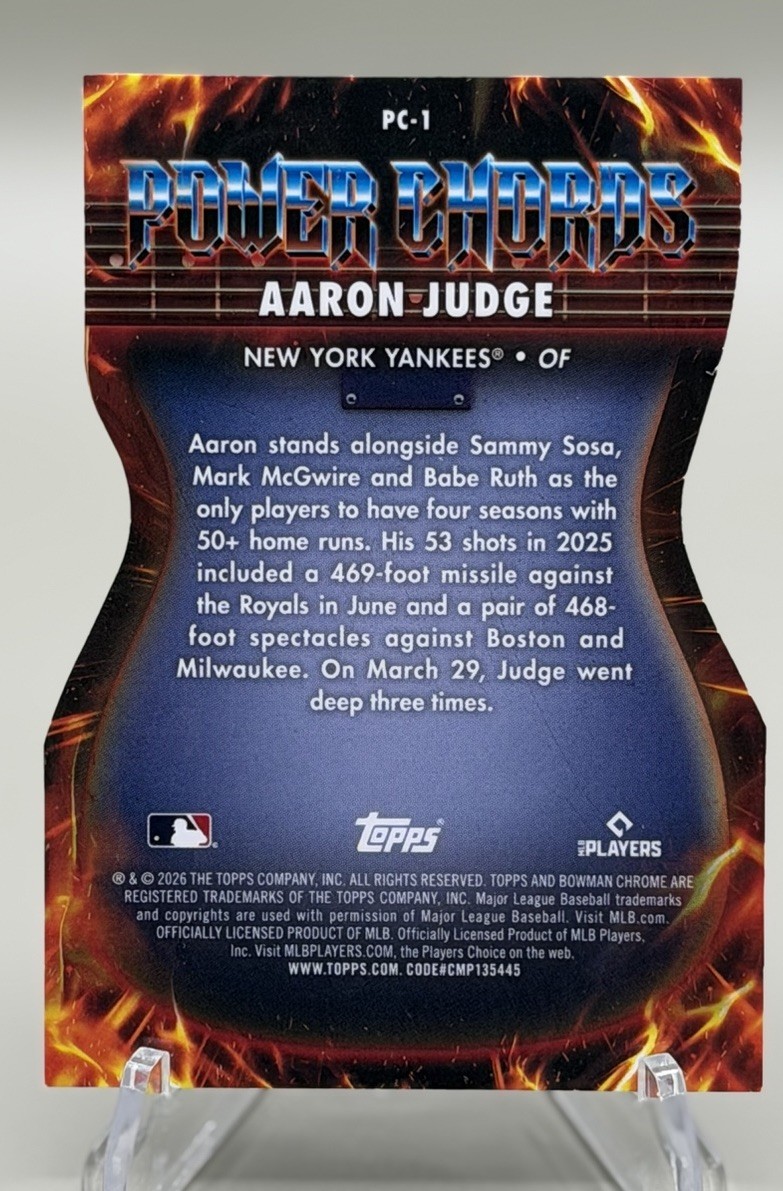 2026 Bowman Aaron Judge Power Chords Refractor #PC-1 ⚾️ NY Yankees