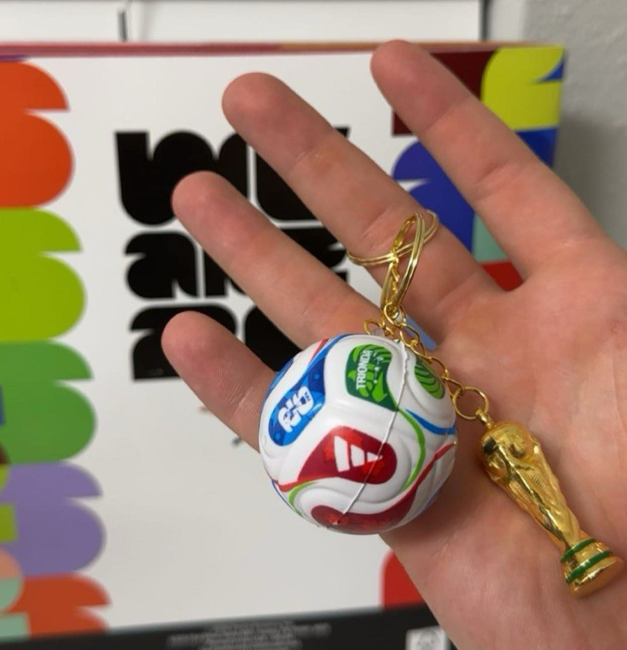 FIFA World Cup 2026 Trophy & Soccer Ball Keychain Set Fan Souvenir Gift