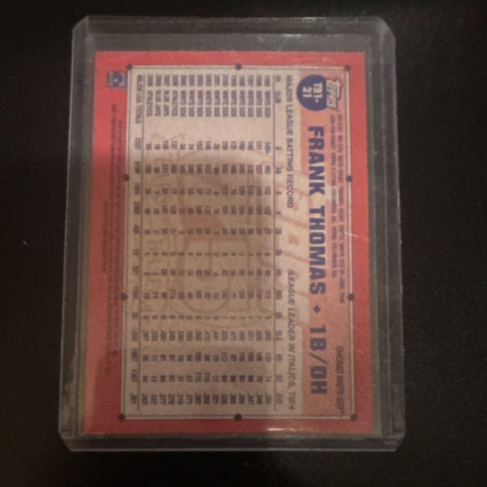Topps 2026 Series 1 Frank Thomas pink crackle foilboard #T91-31