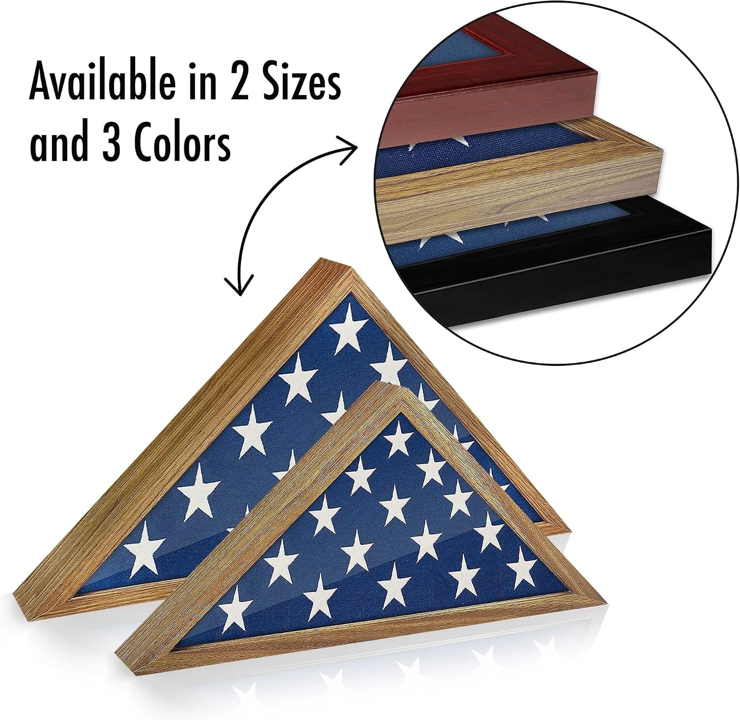 Triangular Flag Display Box: Durable Barn Wood Frame for 3×5′ Ceremonial Flags