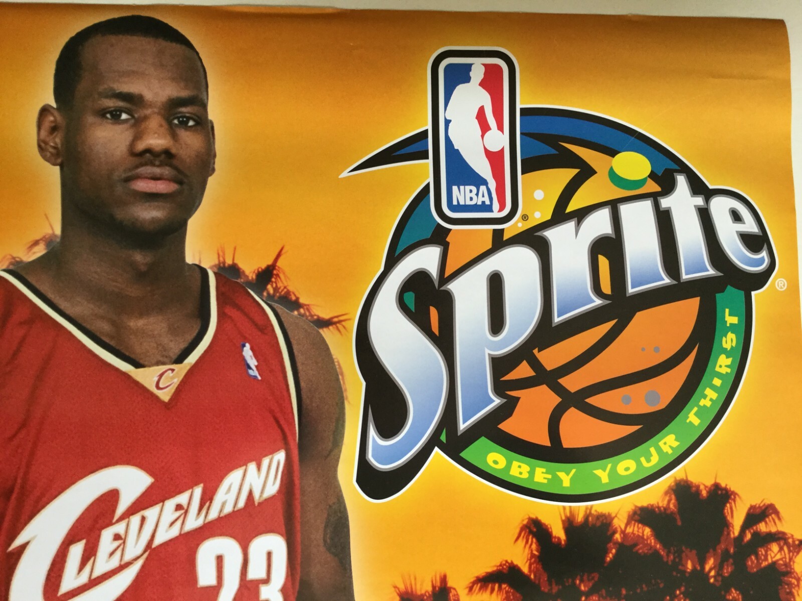 LeBron James #1 Draft Pick “Sprite Obey Your Thirst” Poster – 26″ x 19″ – RARE