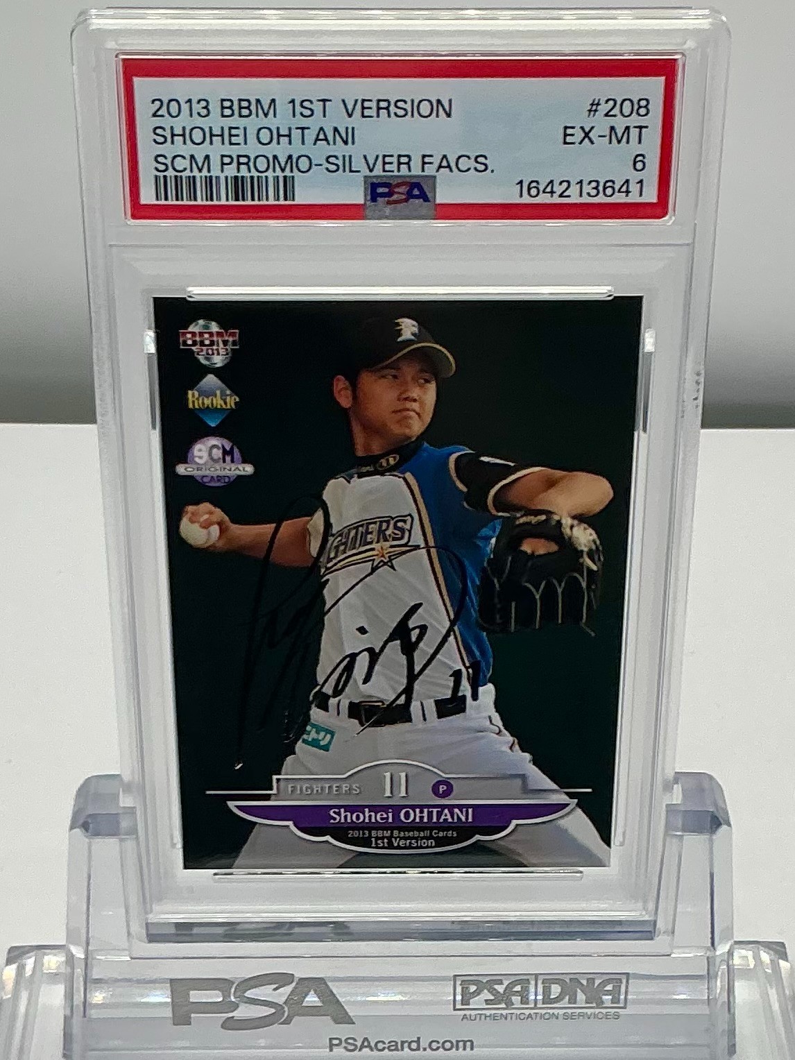 SHOHEI OHTANI 2013BBM 1ST VERSION SCM PROMO-SILVER FACS.#208 PSA6!POP2!(RC)