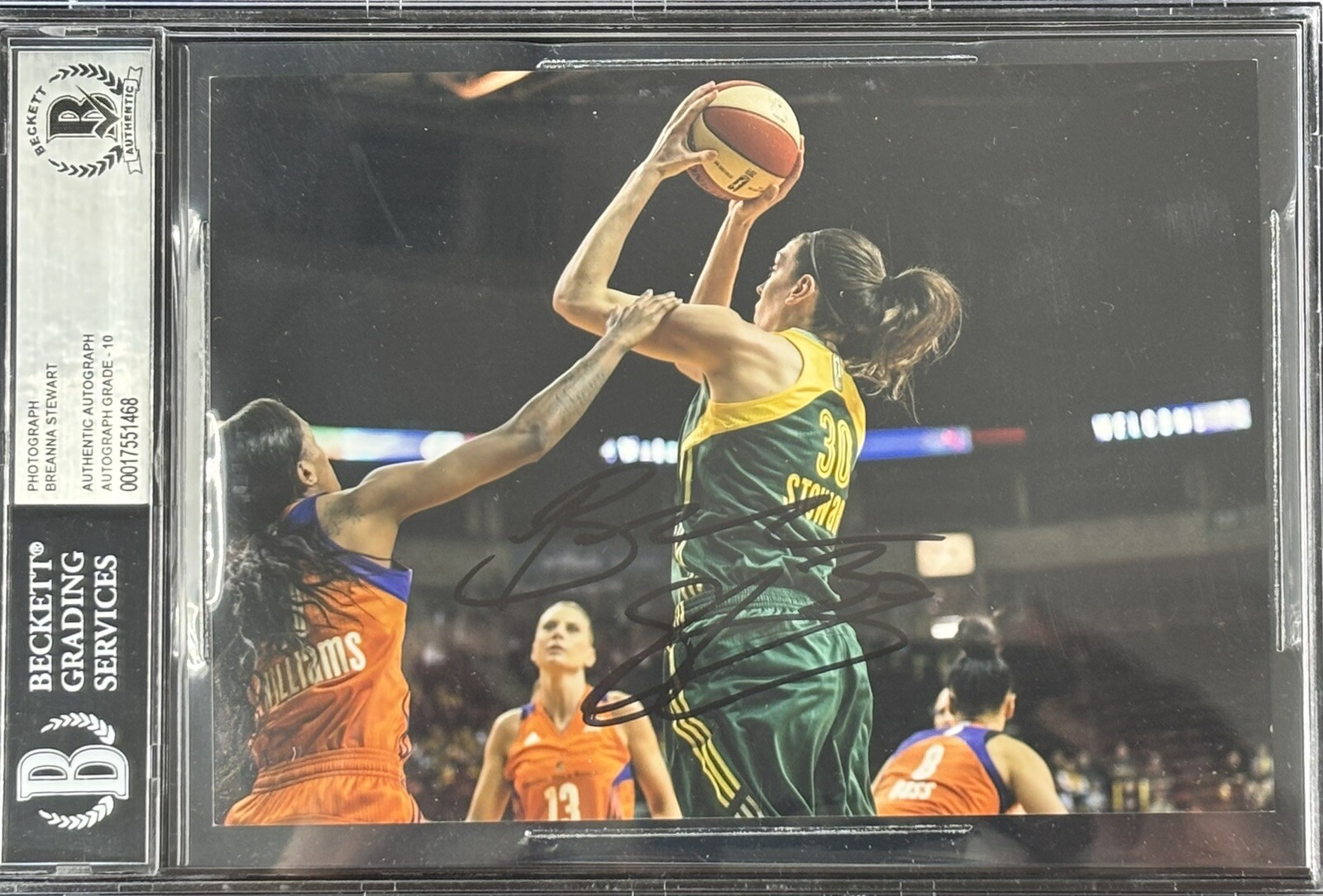 Breanna Stewart Signed 5×7 Photo BAS Slabbed Autograph Grade 10 Storm Liberty