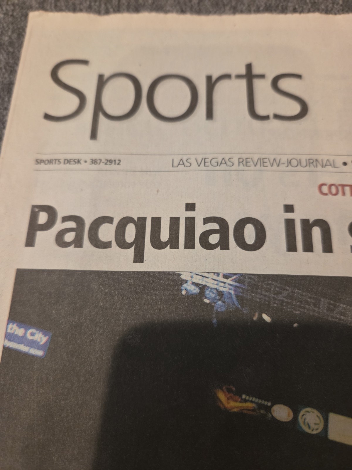 Manny Pacquiao Autographed Las Vegas Newspaper With Photo Proof