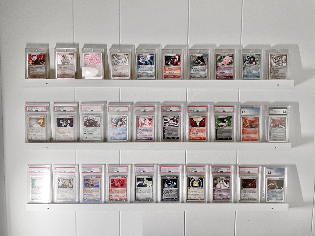 🔥Trading Card Display Shelf – Holds PSA, SGC & Other Graded Slabs – White