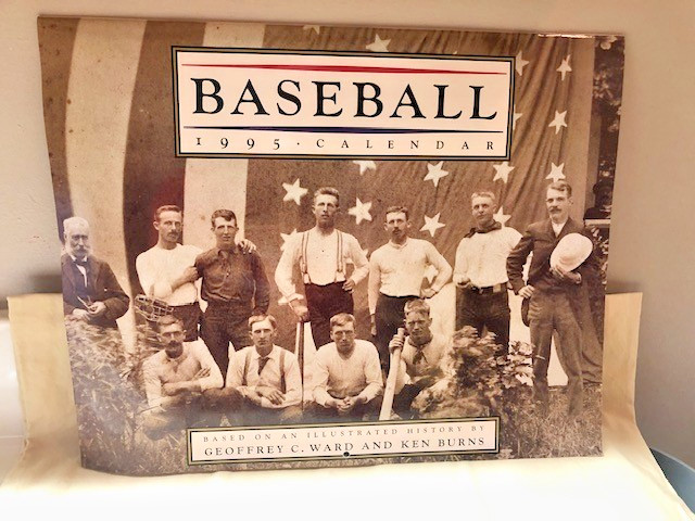 Baseball 1995 Calendar/Illustrated History by Geoffrey Ward & Ken Burns, Mint