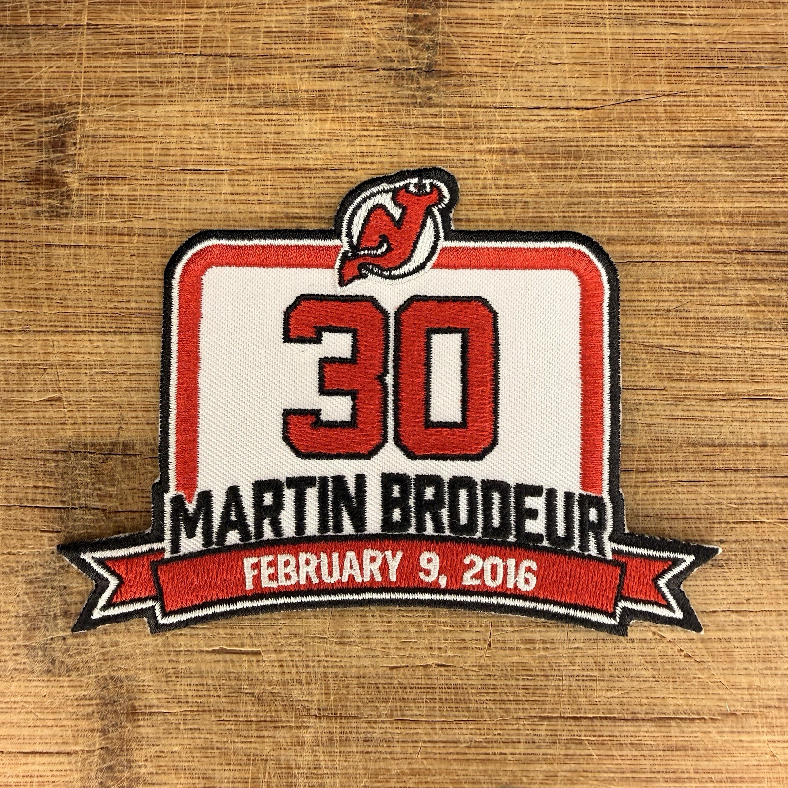 Martin Brodeur #30 Patch Devils Jersey Retirement 2016 NHL Tribute 4.75×3.5in