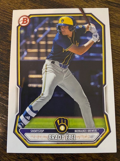 Brady Ebel – 2026 Bowman Prospects – Rookie – BP-142 – Brewers – TWO CARDS