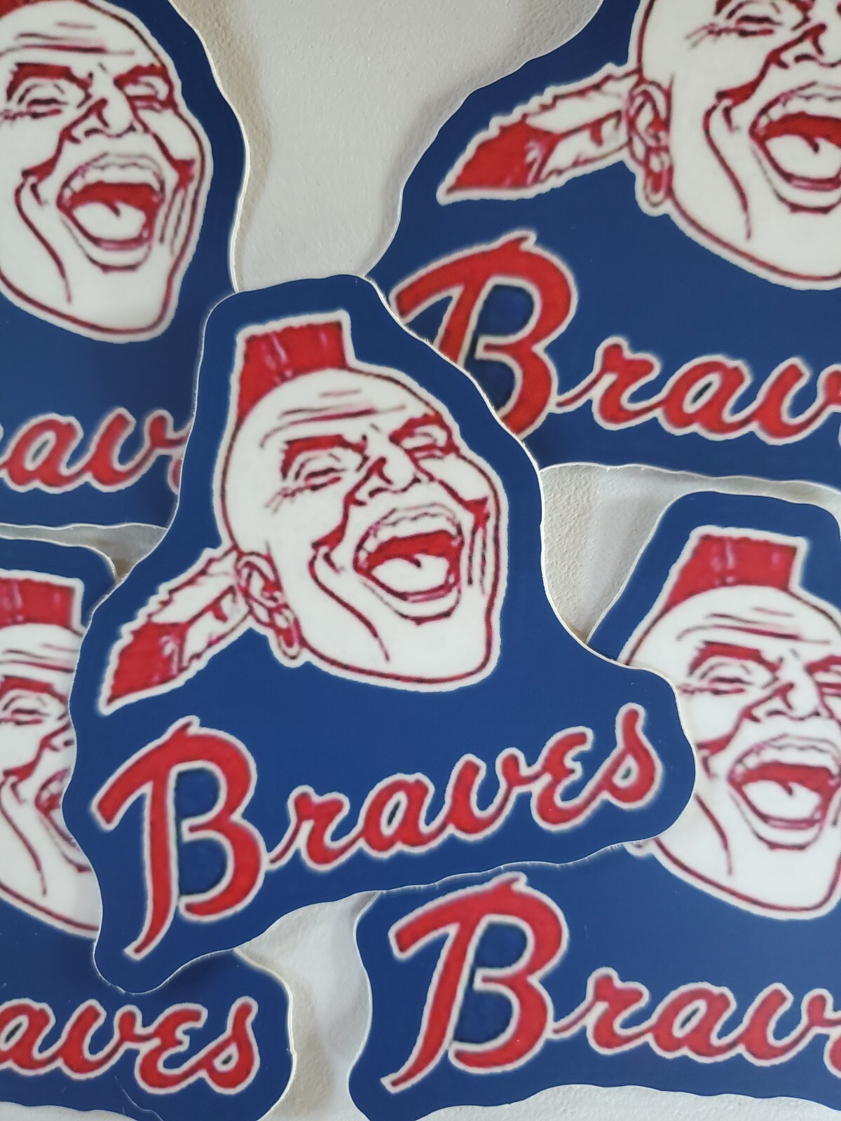 RARE – Vintage Retro ATLANTA BRAVES STICKERS 5 PACK **WORLDWIDE 🌐 SHIPPING**